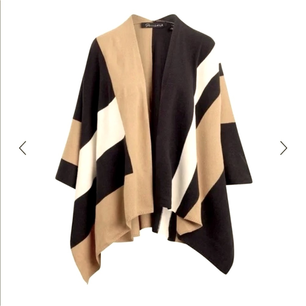 Parrish LA black/brown/ivory striped wrap